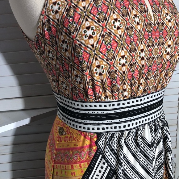 London Times Maxi Dress Halter Boho Paisley Multicolor Women's 14 - Picture 8 of 14